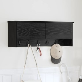 vidaXL Τοίχου Κρεμάστρα Μαύρη δρυς 80 x 20 x 30 cm Επεξεργασμένο ξύλο