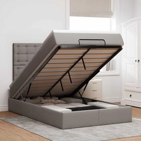 vidaXL Οθωμανικό κρεβάτι με στρώμα Taupe 120x190 cm Ύφασμα