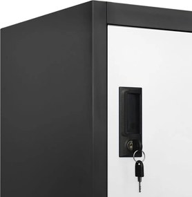 vidaXL Φοριαμός Ανθρακί και Λευκός 90 x 45 x 180 εκ. Ατσάλινος