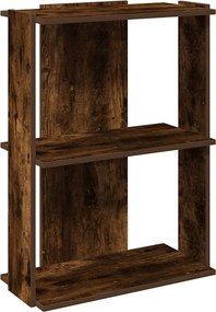vidaXL Βιβλιοθήκη 3 Επιπέδων Καπνιστή Δρυς 60x30x80 εκ. Επεξεργ. Ξύλο