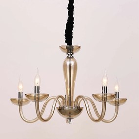 Πολυέλαιος 5Φ BLK82185PCNC Cognac Crystal, Metal
