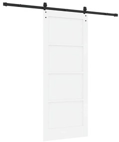 vidaXL Συρόμενη Πόρτα ORKDAL Λευκό 83 x 202 εκ. Μασίφ ξύλο πεύκου