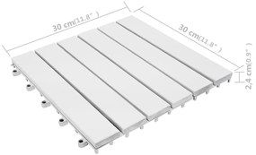 vidaXL Πλακάκια Deck 10 τεμ. Λευκά 30 x 30 εκ. από Μασίφ Ξύλο Ακακίας