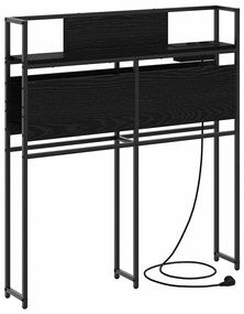 vidaXL Κεφαλάρι Αποθήκης με ράφι Μαύρη δρυς 75 cm Επεξεργασμένο ξύλο