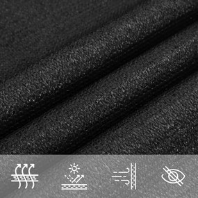 vidaXL Πανί Σκίασης Μαύρο 4 x 6 μ. από HDPE 160 γρ./μ²