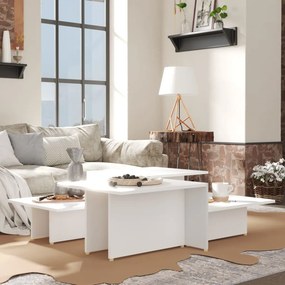 vidaXL Τραπεζάκια Σαλονιού 2 τεμ. Λευκά 111,5x50x33 εκ. Επεξεργ. Ξύλο