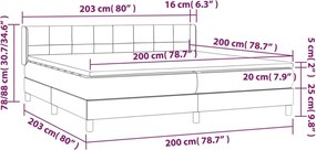 vidaXL Κρεβάτι Boxspring με Στρώμα Μπλε 200x200 εκ. Υφασμάτινο