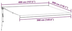 Τέντα Πτυσσόμενη Αυτόματη Καφέ 400x300 εκ. - Καφέ