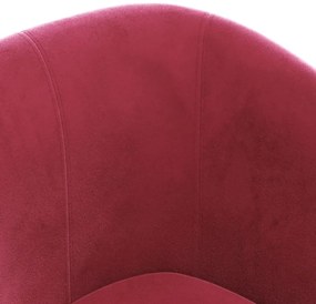 vidaXL Πολυθρόνα Μπάρελ Μπορντό Βελούδινη με Υποπόδιο