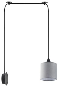 Φωτιστικό Οροφής SE21-BL-B10-BL1W-SH2 ADEPT PENDANT Grey Fabric Wall Lamp + - Ύφασμα - 77-9008