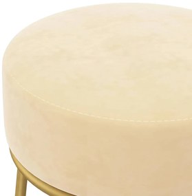 vidaXL Στρογγυλό Σκαμπό Hocker Χρώμα Βερικοκί Βελούδινο