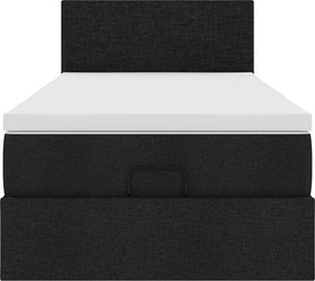 vidaXL Οθωμανικό κρεβάτι με στρώμα Μαύρο 90x200cm Ύφασμα
