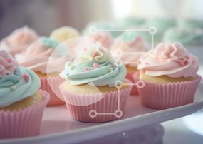 Intra Συλλεκτικό Ξύλινο Παζλ Plywood  4mm - Πολύχρωμα Cupcakes με Pastel Frosting Σε Ξύλινο Κουτί - Διαστάσεις: 10x10 cm – 25 κομμάτια