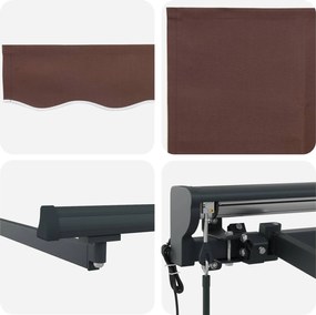 vidaXL Ηλεκτρικό Αναδιπλούμενο Σκίαστρο Καφέ 3 x 2,5 μ