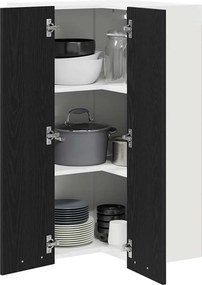 vidaXL Κρεμαστό ντουλάπι Μαύρος Δρυς και Λευκό 57 x 57 x 100 εκ.