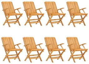 Καρέκλες Κήπου Πτυσσόμενες 8 τεμ. 61x67x90 εκ. Μασίφ Ξύλο Teak - Καφέ