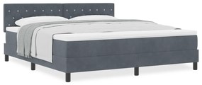 vidaXL Κρεβάτι Box Spring με Mattress Σκούρο Γκρι Super King Βελούδο