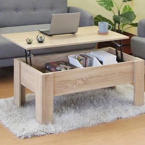 Τραπέζι σαλονιού Ferza  με σερβιτόρο σε oak απόχρωση 100x50x42εκ