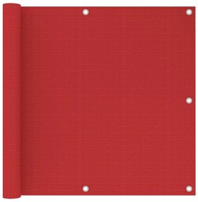 Διαχωριστικό Βεράντας Κόκκινο 90 x 300 εκ. από HDPE - Κόκκινο