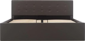 vidaXL Πλαίσιο Κρεβατιού με Αποθηκ. Χώρο Γκρι 140x200 εκ. Συνθ. Δέρμα