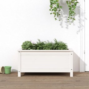 vidaXL Ζαρντινιέρα Λευκή 82,5 x 40 x 39 εκ. από Μασίφ Ξύλο Πεύκου