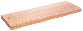 vidaXL Ράφι Τοίχου Ανοιχτό Καφέ 80x30x(2-4)εκ. Επεξ. Μασίφ Ξύλο Δρυός