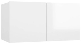 vidaXL Έπιπλο Τηλεόρασης Κρεμαστό Γυαλιστερό Λευκό 60 x 30 x 30 εκ.