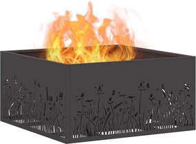 vidaXL Φωτιά Μαύρο 60 x 60 x 30 cm Ατσάλι