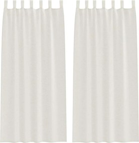 vidaXL Κουρτίνα βυσσινί 2 pcs Κρεμ 260 x 140 εκ. Πολυεστέρας