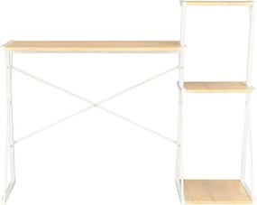 vidaXL Γραφείο με Ράφια Λευκό / Χρώμα Δρυός 116 x 50 x 93 εκ.