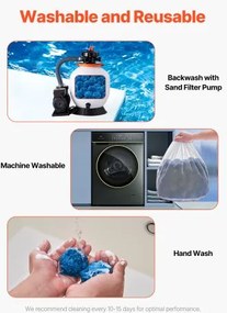 VEVOR Pool Filter Balls for Sand Filter Pump Swimming Pool 4 lbs Reusable Blue