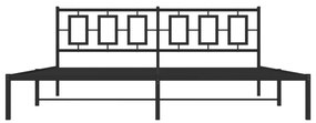 Πλαίσιο Κρεβατιού με Κεφαλάρι Μαύρο 200 x 200 εκ. Μεταλλικό - Μαύρο