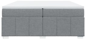 vidaXL Κρεβάτι Boxspring με Στρώμα Ανοιχτό Γκρι 200x200 εκ. Υφασμάτινο