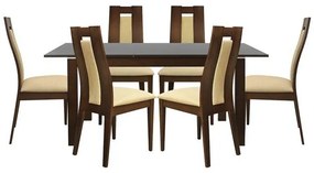 Σετ τραπεζαρίας C10057 7 τεμ με 6 καρέκλες και Τραπέζι Ανοιγόμενο 120+30x80x75 εκ.