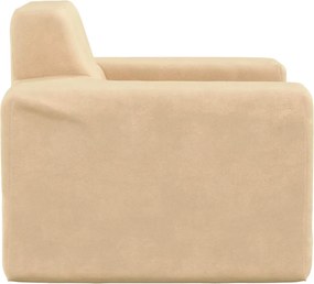 vidaXL Καναπές Παιδικός Κρεμ από Μαλακό Βελουτέ Ύφασμα