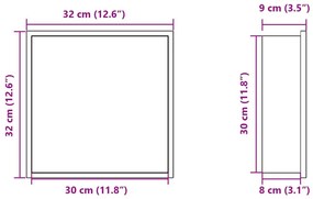 Εσοχή Ντους Βουρστ. Μαύρο Ματ 32x32x9 εκ. Αν. Ατσάλι - Μαύρο