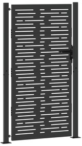vidaXL Πύλη Κήπου Μαύρο 105 x 200 cm Ατσάλι με Επικάλυψη Πούδρας