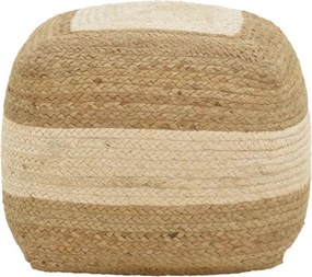 Σκαμπό-πουφ Sofian Inart μπεζ 100% γιούτα 40x40x35εκ
