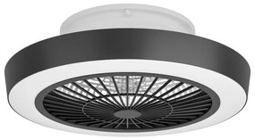 Ανεμιστήρας Οροφής Ø55,5x20cm Led 3x12,6w 4500lm tunable 2700-6500K AC 35w 220-240V,50Hz 3 Ταχύτητες Λευκό-Μαύρο Eglo Sazan 35096