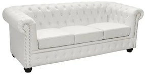 ΚΑΝΑΠΕΣ 3ΘΕΣΙΟΣ T.CHESTERFIELD HM3009.02 ΤΕΧΝΟΔΕΡΜΑ ΛΕΥΚΟ ΜΑΤ 208x90x73 εκ.