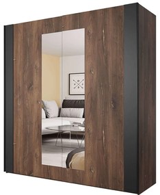 Ντουλάπα Δίφυλλη Συρόμενη Sigon 162422039 200x64x213cm Brown-Black Δίφυλλη