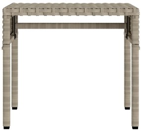 vidaXL Ξαπλώστρα Αν. Γκρι Συνθετικό Ρατάν με Σκίαστρο και Τραπεζάκι