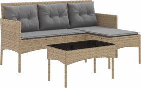 vidaXL Σετ Καναπέ Κήπου με μαξιλάρι 2 pcs συνθετικό ρατάν