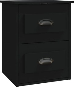 vidaXL Κομοδίνο Επιτοίχιο Μαύρο 41,5x36x53 εκ.