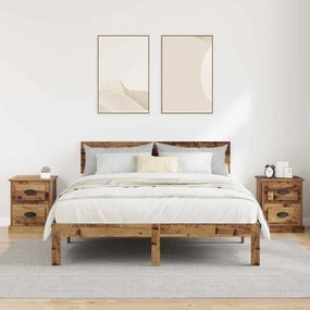 vidaXL Κομοδίνο 2 pcs Παλαιό ξύλο 39 x 39 x 47.5 εκ Επεξεργασμένο ξύλο
