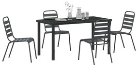 vidaXL Σέτ φαγητού για κήπο 5 pcs Σκούρο γκρι Ατσάλι