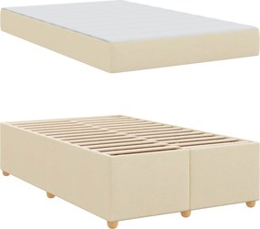 vidaXL Σκελετός Κρεβατιού με στρώμα Κρεμ 120 x 190 cm ύφασμα