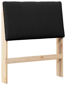 vidaXL Ταπετσαρισμένο κεφαλάρι Μαύρο 80 cm Στερεά ξυλεία πεύκου