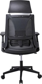 BF8750 Πολυθρόνα Γραφείου Διευθυντή, Mesh Μαύρο, Ύφασμα Μαύρο   1τμχ