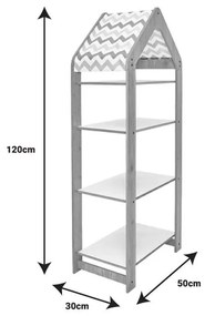 Ραφιέρα Montessori Zoilen II φυσικό-λευκό-μπλε mdf 50x30x120εκ